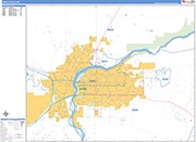 Great Falls  Wall Map Basic Style